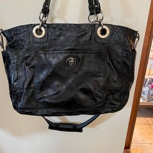 Coach patent signature baby bag/multi pocket tote